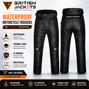 Motorbike Riding Trousers for Men- Men’s Breathable Mesh Riding Trousers- Lightweight Protective Motorbike Trousers
