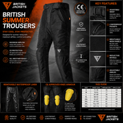 Motorbike Riding Trousers for Men- Men’s Breathable Mesh Riding Trousers- Lightweight Protective Motorbike Trousers