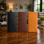 Men’s Nappa Leather Long Bifold Wallet – Large Leather Billfold with Multiple Card Slots, Zip Coin Pocket & ID Window