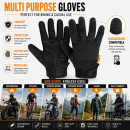 Men's Summer Motorcycle Gloves – Touchscreen Breathable Riding Gloves
