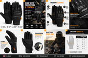 Motorcycle Riding Gloves with Protective Knuckle Amour | Touchscreen Motorbike Gloves