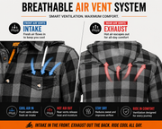 Men's CE Kevlar Lined Motorcycle Riding Shirt with Armour | Detachable Hood Lumberjack Biker Jacket