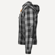 Men's CE Kevlar Lined Motorcycle Riding Shirt with Armour | Detachable Hood Lumberjack Biker Jacket