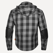 Men's CE Kevlar Lined Motorcycle Riding Shirt with Armour | Detachable Hood Lumberjack Biker Jacket