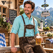 Men's Bavarian Trachten Check Shirt – Oktoberfest German Festival Shirt