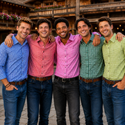 Men's Bavarian Trachten Check Shirt – Oktoberfest German Festival Shirt