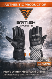 Men's CE Armored Leather Motorcycle Gloves | Winter Riding Gloves with Hard Knuckle Protection | Palm Slider