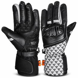 Men's CE Armored Leather Motorcycle Gloves | Winter Riding Gloves with Hard Knuckle Protection | Palm Slider