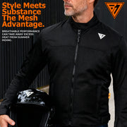 Men's Armoured Motorcycle Jacket | Waterproof Mesh Riding Jacket with CE Protectors