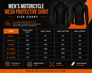 Men's  Motorcycle Mesh Shirt – Breathable 4-Way Stretch Riding Jacket with Removable Armour - British Jackets