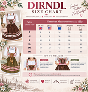 Women's Traditional Bavarian Dirndl Dress – Floral Oktoberfest Outfit, German Folk Dress