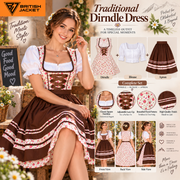 Women's Traditional Bavarian Dirndl Dress – Floral Oktoberfest Outfit, German Folk Dress