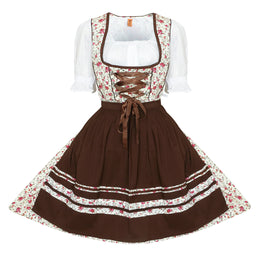 Women's Traditional Bavarian Dirndl Dress – Floral Oktoberfest Outfit, German Folk Dress