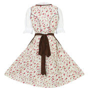 Women's Traditional Bavarian Dirndl Dress – Floral Oktoberfest Outfit, German Folk Dress