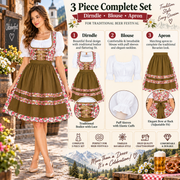 Women's Traditional Bavarian Dirndl Dress – Floral Oktoberfest Outfit