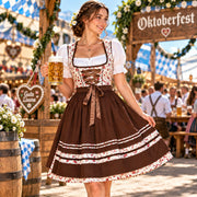 Women's Traditional Bavarian Dirndl Dress – Floral Oktoberfest Outfit, German Folk Dress