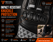 Men's CE Armored Leather Motorcycle Gloves | Winter Riding Gloves with Hard Knuckle Protection | Palm Slider
