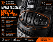Men's CE Armored Leather Motorcycle Gloves | Winter Riding Gloves with Hard Knuckle Protection | Palm Slider